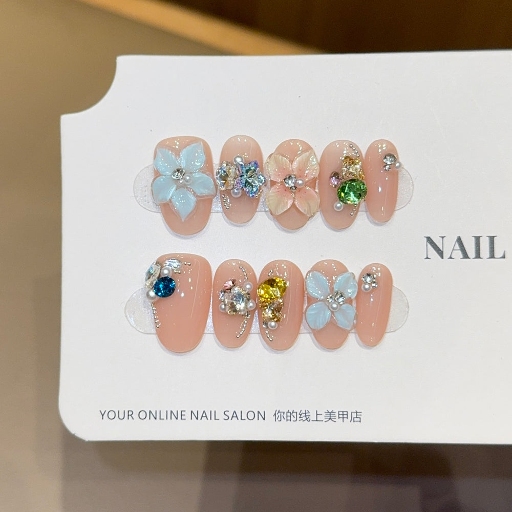Crystal Blossom Press-On Nails